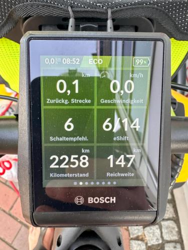 Kilometerstand bei Tourbegin